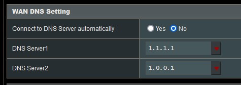 Asus AX88U DNS screenshot