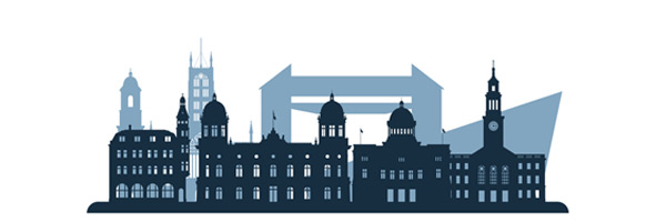 illustration of Hull city skyline