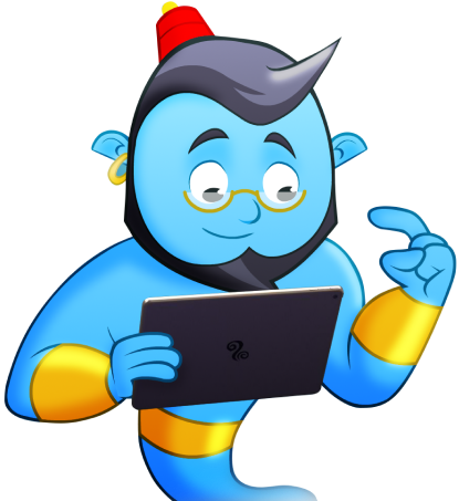 Genie with tablet