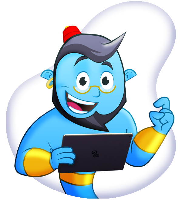 Genie with tablet