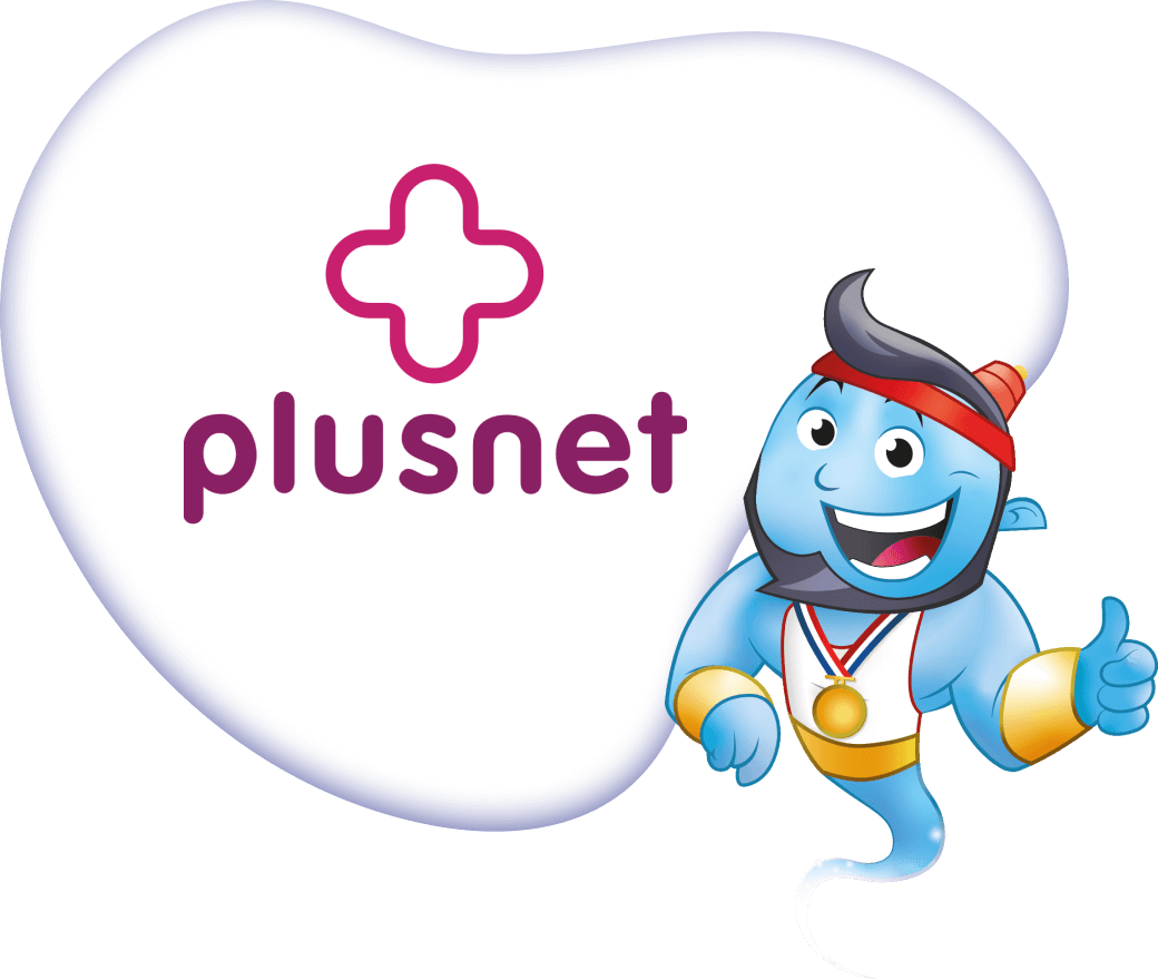 Plusnet logo with Genie