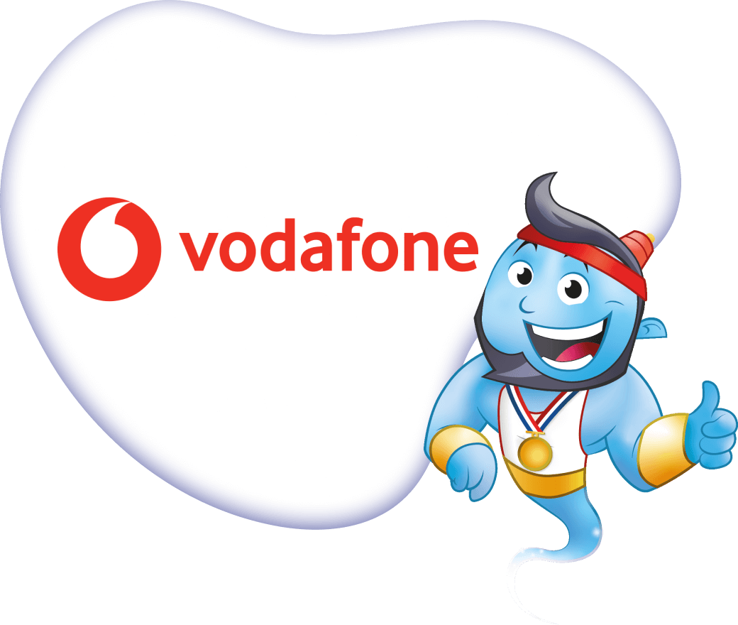 Vodafone logo with Genie